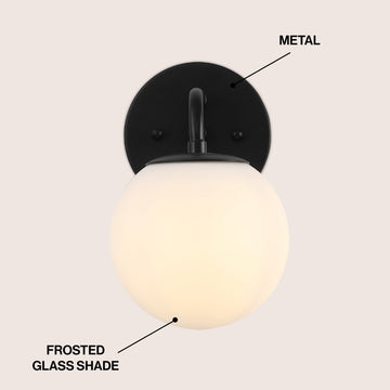 Louis Parisian Globe Metal/Frosted Glass Modern Contemporary LED Vanity